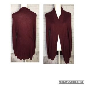 A New Day Shawl Size XL Open Front Long Sleeve Red